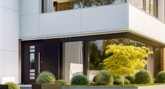 MasterLine 8 contemporary aluminium entrance door panel design